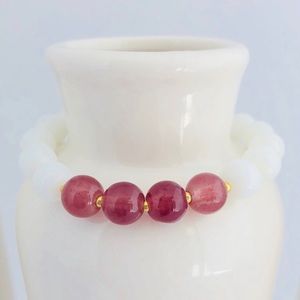 GEMSTONES | White Jade Agate Beaded Bracelet
